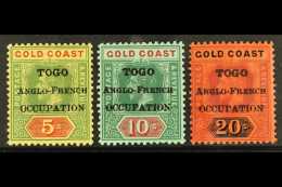 1916-20 15mm Overprint On Gold Coast 5s, 10s And 20s SG H56/58, Fine Mint. (3) For More Images, Please Visit... - Andere & Zonder Classificatie