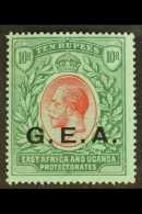 1917-21 10R Red And Green/green, SG 60, Fine Fresh Mint. For More Images, Please Visit... - Tanganyika (...-1932)