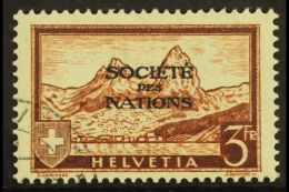 LEAGUE OF NATIONS 1937 3f Red-brown, Mi 56, SG LN29a, Very Fine Used For More Images, Please Visit... - Altri & Non Classificati