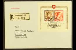 1941 Pro Juventute Miniature Sheet Used On Registered Cover, SG MSJ99a, Zumstein 98 I & 99 I, Mi. Block 6,... - Sonstige & Ohne Zuordnung