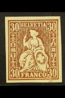 1862 PROOF. 1862 30c Bronze- Gold (instead Of Vermilion) Imperforate Proof On Watermarked, Gummed Paper. Small... - Otros & Sin Clasificación