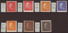 1921-36 GUSTAV LEFT PROFILE 15 Ore. Type I, 20 Ore. Red, 20 Ore. Orange, 25 Ore. Blue, 25 Ore. Orange, 45 Ore.... - Andere & Zonder Classificatie