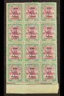 ARMY SERVICE 1906-11 3m Mauve And Green, SG A8, A Fine Mint Lower Marginal BLOCK OF TWELVE (3 X 4), With Nine Of... - Sudan (...-1951)