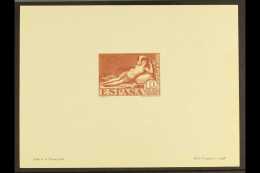 GOYA - HELIO VAUGIRARD PROOF 1948 Helio-Vaugirard Sample Die Proof Of The 1930 10p Red-brown "The Naked Maya" (SG... - Andere & Zonder Classificatie