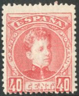 1901-05 Alfonso XIII "Cadet" 40c Rose Key Value (SG 302, Edifil 251) Fine Lightly Hinged Mint. Fresh! For More... - Otros & Sin Clasificación