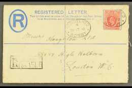 1910 (17 Sept) 2d Blue Registered Stationery Env Addressed To London Uprated With 1d Carmine Stamp Tied Bonny... - Nigeria (...-1960)