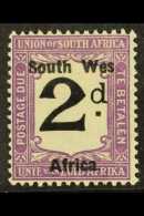 POSTAGE DUE 1923 2d Black And Violet Single Stamp With "WES" For "WEST" Error Of Overprint, SG D3a, Very Fine... - Africa Del Sud-Ovest (1923-1990)