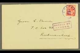 1918 (12 Jan) Cover To Keetmanshoop Bearing 1d Union Stamp Tied By Fine "NAKOB / RAIL" Violet Rubber Cds Cancel,... - Südwestafrika (1923-1990)