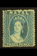 NATAL 1861 3d Blue, No Wmk, Intermediate Perf, SG 11, Very Fine Mint, Large Part Og. For More Images, Please Visit... - Sin Clasificación