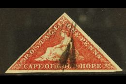 CAPE OF GOOD HOPE 1863-64 1d Brownish Red Triangular, SG 18c, Good Used With Three Good To Large Margins And... - Zonder Classificatie