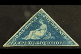 CAPE OF GOOD HOPE 1855 4d Deep Blue On White Paper, SG 6, Superb Mint No Gum. Lovely Stamp With Large Even Margins... - Non Classificati