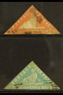 CAPE OF GOOD HOPE 1861 1d Vermilion And 4d Pale Milky Blue "Woodblock" Issue, SG 13 And 14, Good To Fine Used.... - Ohne Zuordnung