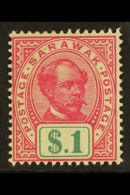 1899 $1 Rose-carmine And Green, SG 47, Fine Mint, Very Lightly Hinged. For More Images, Please Visit... - Sarawak (...-1963)