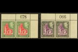 1938-47 5s Scarlet & Deep Green & £1 Purple & Black, SG 158 & 159, Fine Never Hinged Mint... - St.Vincent (...-1979)