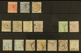 1883-98 "TABLET" TYPE SELECTION Presented On A Stock Card. Includes 1883-86 1d, 2½d & 4d, 1886-87 (Die... - St.Lucia (...-1978)