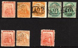 1862-78 Issues With 1866-76 Recess 1d Unused, Both 4d Shades Used, 1s Blue Green Used (2), 1876-78 Litho 1d... - St.Christopher, Nevis En Anguilla (...-1980)