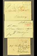 LATVIA 1835-1858 ENTIRE LETTERS Inc 1835 To France With Dated "Tilsit", Boxed "Prusse Par Forbach" &... - Otros & Sin Clasificación