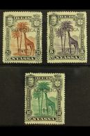 NYASSA 1918 ¼c On 2½r, ½c On 5r And 1c On 10r Surcharges (SG 65/67, Afinsa 64/66), Fine Mint,... - Andere & Zonder Classificatie