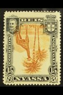 NYASSA 1901 15r Yellow-brown & Black Giraffe CENTRE INVERTED Variety (SG 30a, Afinsa 30var), Fine Mint, Fresh... - Altri & Non Classificati