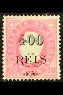 ANGOLA 1902 400r On 20r Rosine Surcharge Perf 12½ (SG 128, Afinsa 60), Fine Mint, Very Fresh. For More... - Other & Unclassified