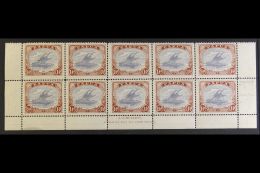 1916-31 1½d Cobalt And Light Brown, SG 95b, A.J. MULLETT INSCRIPTION BLOCK OF TEN (bottom Two Rows Of... - Papua-Neuguinea