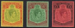 1938-44 5s, 10s & £1 Top Values, SG 141/43, Very Fine Mint (3 Stamps) For More Images, Please Visit... - Nyasaland (1907-1953)