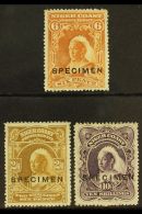 1897-98 6d, 2s6d & 10s Values Overprinted "SPECIMEN", The Complete Set, SG 71s, 73s/74s, Fine Mint, Some Mild... - Sonstige & Ohne Zuordnung