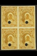 1897-98 2s6d Olive- Bistre IMPERFORATE BLOCK OF FOUR, Each With Small Punch Hole, No Gum And Pristine. A Lovely... - Sonstige & Ohne Zuordnung
