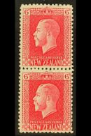 1915-30 6d Carmine, Watermark Sideways IN PAIR WITH NO WATERMARK STAMP, SG 434+a, Superb Lightly Hinged Mint, The... - Andere & Zonder Classificatie