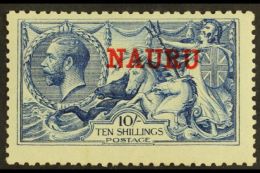 1916 - 1923 10s Deep Bright Blue, De La Rue Seahorse, SG 23d, Fine Mint, Centred Slightly High, But With Lovely... - Nauru