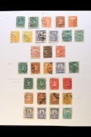 1896-97 USED COLLECTION On A Page, Inc 1896-97 Perf 12 Vals To 20c, 1p (toned) & 5p, Plus 5c Imperf & 5c... - México