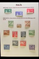1937-1951 COMPLETE FINE MINT COLLECTION On Leaves, All Different, Inc 1938-43 Set, 1948-53 Opts Set, 1949 Wedding... - Malta (...-1964)