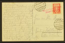 1929 CRANZ - MEMEL SHIP LINE. (29 Aug) Picture Postcard Addressed To Kahlberg, Bearing 15c Stamp Tied By Rare "Aus... - Litouwen