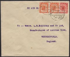 CYRENAICA 1950 (4 March) Air Mail Cover To UK (Huddersfield) Bearing Cyrenaica Horsmen, 2m Rose-carmine And 8m... - Libya