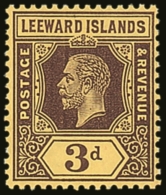1913 3d Purple / Yellow With White Back, SG 51a, Very Fine Mint. For More Images, Please Visit... - Leeward  Islands