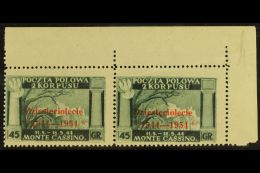 POLISH GOVT IN LONDON 1954 45g Green Ovptd For The 10th Anniv Of The Battle Of Montecassino, Variety "ovptd In... - Sin Clasificación