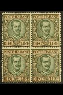 1910 10L Sage- Green And Pale Rose, Sass 91, Fine Never Hinged Mint BLOCK OF 4, Perfs At Left A Little Rough.... - Non Classificati