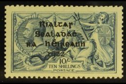 1922 10s Dull Grey-blue "Sea Horse" With Dollard Overprint, SG 21, Never Hinged Mint. For More Images, Please... - Sonstige & Ohne Zuordnung
