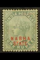 NABHA 1885 1r Slate, Red Opt, SG 13, Mint But Heavyish Hinge, Cat £160 For More Images, Please Visit... - Other & Unclassified