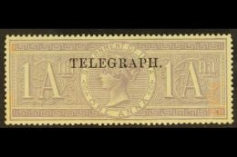 TELEGRAPH STAMPS 1881-82 1a Pale Lilac Fiscal Stamp With "TELEGRAPH." Overprint, SG T25, Very Lightly Hinged Mint,... - Sonstige & Ohne Zuordnung