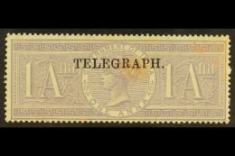 TELEGRAPH STAMPS 1881-82 1a Dull Lilac Fiscal Stamp With "TELEGRAPH." Overprint, SG T24, Very Lightly Hinged Mint,... - Andere & Zonder Classificatie