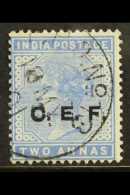 CHINA EXPEDITIONARY FORCE 1900 2a Pale Blue With "C.E.F." OPT DOUBLE, ONE ALBINO, SG C4 Variety, Very Fine Used... - Other & Unclassified