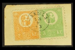 1871 LITHO ISSUE 2k Orange And 3k Green Michel 1 And 2, On A Piece Tied By Neat Thimble Cds Of  SAKULA 14/8/71 (... - Andere & Zonder Classificatie