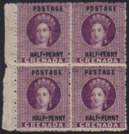 1881 ½d Pale Mauve Chalon, SG 20, Very Fine Mint Marginal Block Of  Four, With Top Right And Bottom Left... - Granada (...-1974)