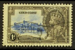 1935 1d Ultramarine & Grey Black "Extra Flagstaff" Variety, SG 113a, Fine Used For More Images, Please Visit... - Goudkust (...-1957)