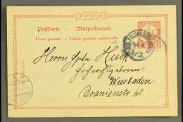 SOUTH WEST AFRICA 1905 (14 Mar) 10pf Yacht Postal Stationery Card To Germany Cancelled By A Good "FELDPOSTSTATION... - Otros & Sin Clasificación