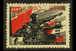 TELSIAI 1941 80k Red Army Local Type III OVERPRINT READING DOWN Variety, Michel 10 IIIb K, Fine Mint, A Few... - Other & Unclassified