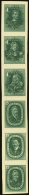 SLOVENIA (LAIBACH) 1945 Unissued Portraits Imperf SE-TENANT VERTICAL STRIP Of 6 Printed In Green, Michel I/VI B... - Other & Unclassified