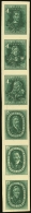 SLOVENIA (LAIBACH) 1945 Unissued Portraits Imperf SE-TENANT VERTICAL STRIP Of 6 Printed In Green, Michel I/VI B... - Otros & Sin Clasificación