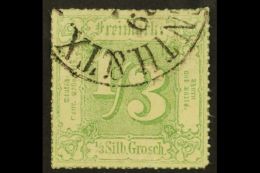 THURN AND TAXIS 1866 (rouletted 16, In Colour) 1/3sgr Green (Mi 46, SG 40), Fine Cds Used, Expertized (Kruger And... - Other & Unclassified